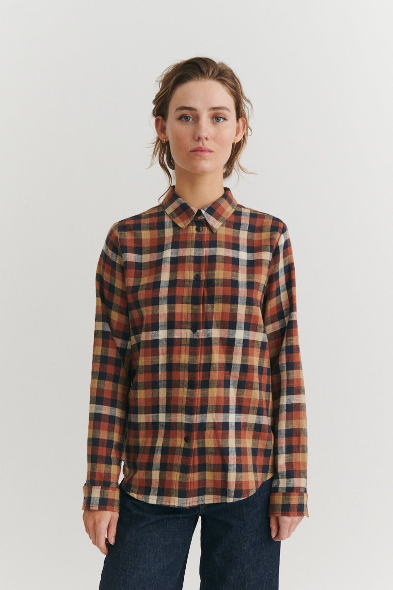 Basic Apparel Nalli LS Shirt Skjorter 915 Skycaptain / Tortoise shell